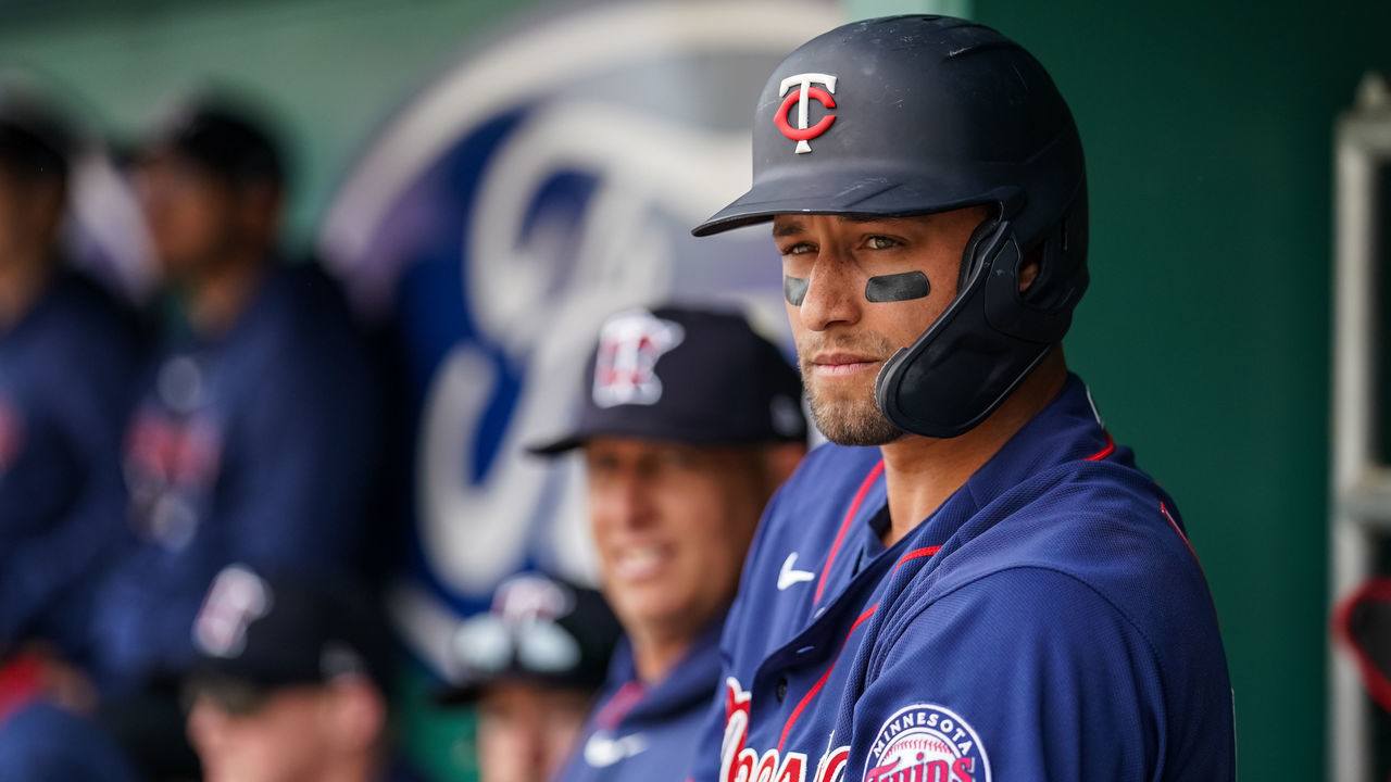 FORT MYERS, FL- MARCH 08: Royce Lewis #75 of the Minnesota Twins looks on during a spring training game between the Minnesota Twins and Boston Red Sox on March 8, 2020 at JetBlue Park in Fort Myers, Florida.