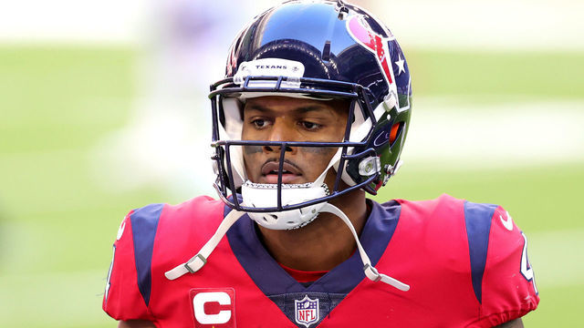 HOUSTON, TEXAS - DECEMBER 06: Deshaun Watson #4 of the Houston Texans looks on against the Indianapolis Colts at NRG Stadium on December 06, 2020 in Houston, Texas.