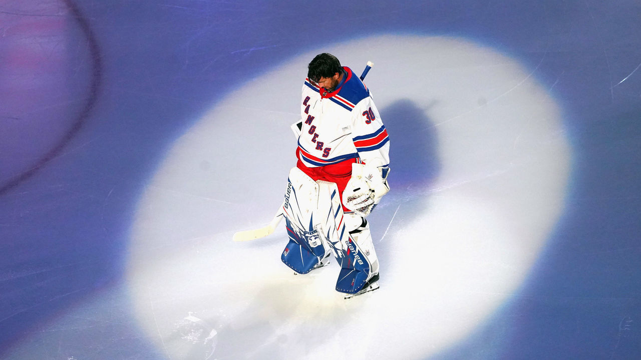 TORONTO, ONTARIO - AUGUST 01: Henrik Lundqvist #30 of the New York Rangers prepares to start in the nets against the Carolina Hurricanes in Game One of the Eastern Conference Qualification Round prior to the 2020 NHL Stanley Cup Playoffs at Scotiabank Arena on August 1, 2020 in Toronto, Ontario, Canada.
