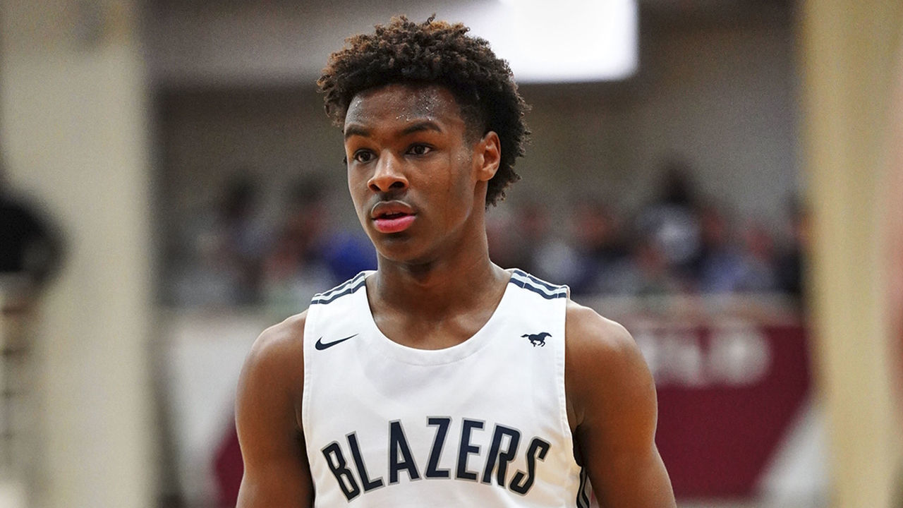 High School Basketball: Spalding Hoophall Classic: Sierra Canyon Bronny James (0) during game vs Paul VI at Springfield College. Springfield, MA 1/20/2020 CREDIT: Erick W. Rasco (Set Number: X163148 TK1 )