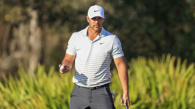 BRADENTON, FLORIDA - FEBRUARY 26: Brooks Koepka of the United States waves on the 15th green after making a birdie during the second round of World Golf Championships-Workday Championship at The Concession on February 26, 2021 in Bradenton, Florida.