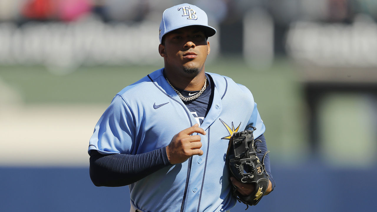 WEST PALM BEACH, FLORIDA - FEBRUARY 28: Wander Franco #80 of the Tampa Bay Rays in action during a Grapefruit League spring training game against the Washington Nationals at FITTEAM Ballpark of The Palm Beaches on February 28, 2020 in West Palm Beach, Florida.