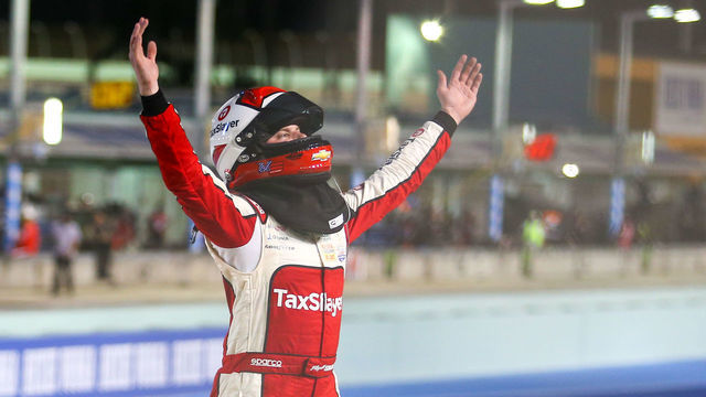 HOMESTEAD, FL - FEBRUARY 27: Myatt Snider, driver of the #2 Richard Childress Racing TaxSlayer Chevrolet Camaro, celebrates after the Contender Boats 250 on February 27, 2021 at Homestead-Miami Speedway in Homestead, Fl.