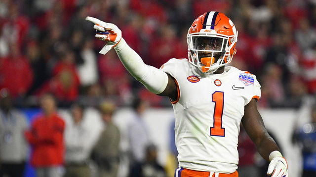GLENDALE, AZ - DECEMBER 28: Clemson Tigers cornerback Derion Kendrick (1) looks on during the 2019 PlayStation Fiesta Bowl college football playoff semifinal game between the Ohio State Buckeyes and the Clemson Tigers on December 28, 2019 at State Farm Stadium in Glendale, AZ.