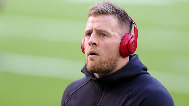 HOUSTON, TEXAS - JANUARY 03: J.J. Watt #99 of the Houston Texans looks on against the Tennessee Titans during a game at NRG Stadium on January 03, 2021 in Houston, Texas.