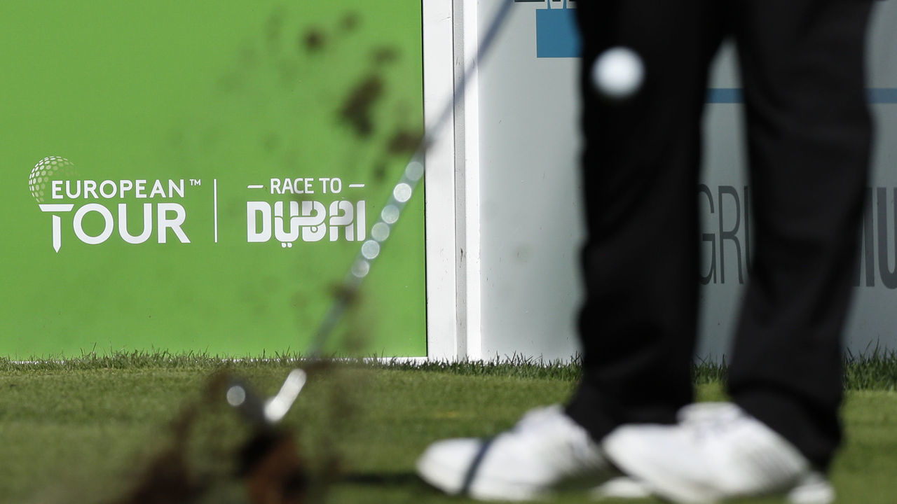 MADRID, SPAIN - OCTOBER 05: The rebranded European Tour Logo during Day Three of the Open de Espana at Club de Campo Villa de Madrid on October 05, 2019 in Madrid, Spain.