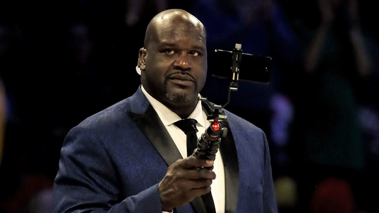 CHICAGO, ILLINOIS - FEBRUARY 15: Shaquille O'Neal looks on in the 2020 NBA All-Star - AT&T Slam Dunk Contest during State Farm All-Star Saturday Night at the United Center on February 15, 2020 in Chicago, Illinois.