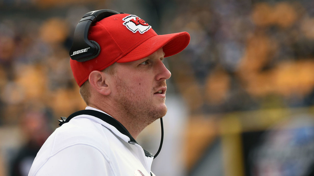 PITTSBURGH, PA - DECEMBER 21: Quality control coach Britt Reid of the Kansas City Chiefs looks on from the sideline before a game against the Pittsburgh Steelers at Heinz Field on December 21, 2014 in Pittsburgh, Pennsylvania. The Steelers defeated the Chiefs 20-12.