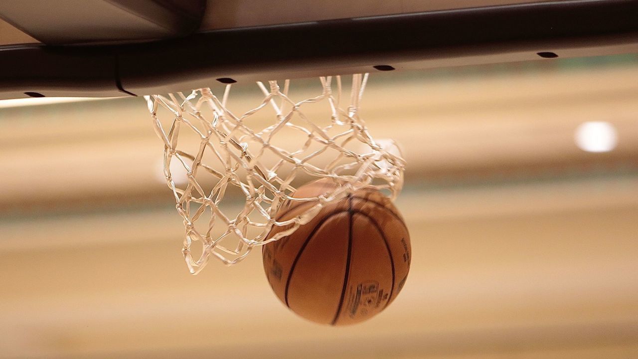 ORLANDO, FL - JULY 23: A generic basketball photo of the Official @NBA Spalding basketball going through the net during practice as part of the NBA Restart 2020 on July 23, 2020 in Orlando, Florida. NOTE TO USER: User expressly acknowledges and agrees that, by downloading and/or using this photograph, user is consenting to the terms and conditions of the Getty Images License Agreement. Mandatory Copyright Notice: Copyright 2020 NBAE