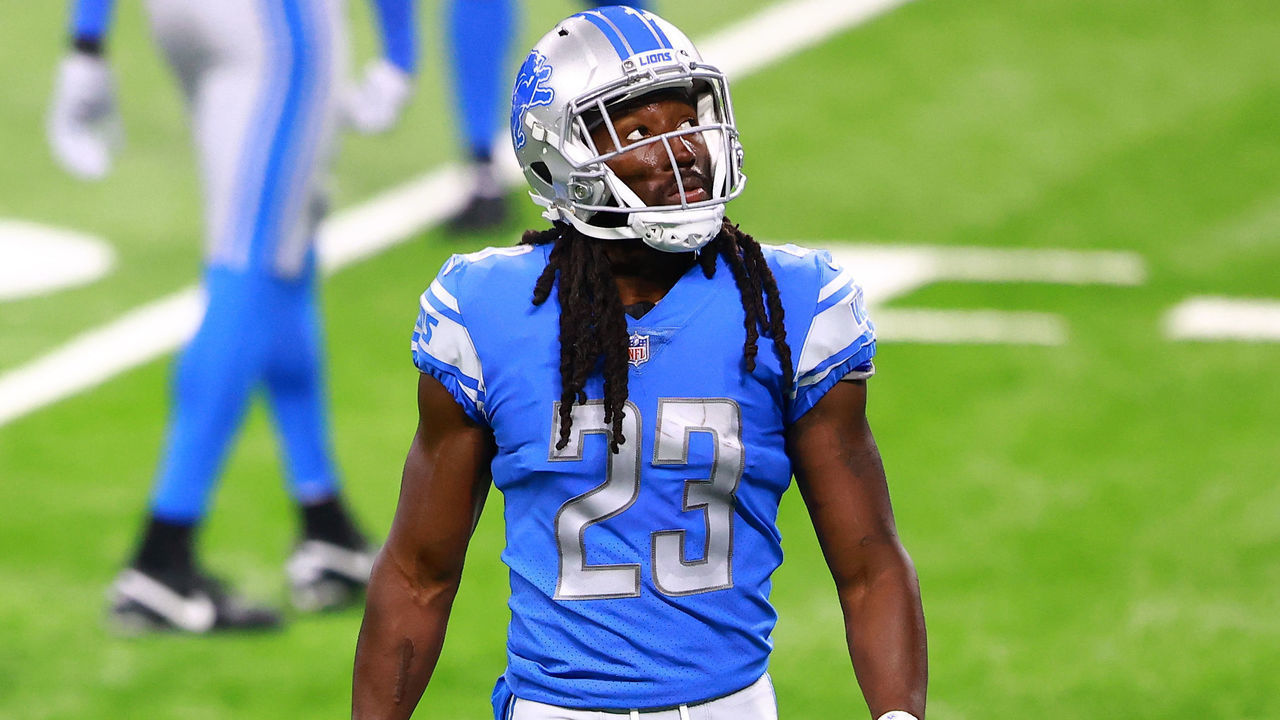 DETROIT, MI - OCTOBER 04: Desmond Trufant #23 of the Detroit Lions in game action against the New Orleans Saints at Ford Field on October 4, 2020 in Detroit, Michigan.