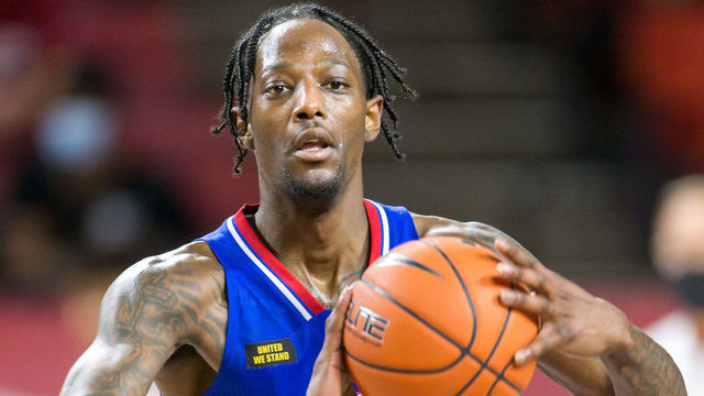 NORMAN, OK - JANUARY 23: Kansas Jayhawks guard Marcus Garrett (0) looks to pass during the second half against the Oklahoma Sooners at the Lloyd Noble Center in Norman Oklahoma