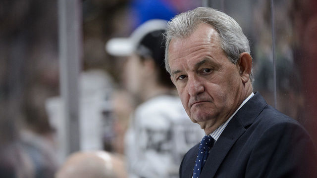 ST PAUL, MN - FEBRUARY 27: Head coach Darryl Sutter of the Los Angeles Kings looks on during the third period of the game against the Minnesota Wild on February 27, 2017 at Xcel Energy Center in St Paul, Minnesota. The Wild defeated the Kings 5-4 in overtime.