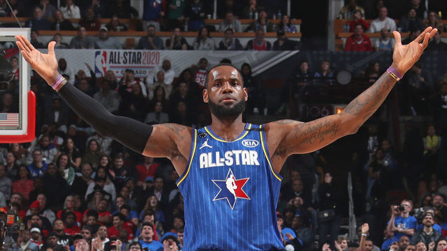 CHICAGO, IL - FEBRUARY 16: LeBron James #2 of Team LeBron reacts to a play during the 69th NBA All-Star Game on February 16, 2020 at the United Center in Chicago, Illinois. Mandatory Copyright Notice: Copyright 2020 NBAE