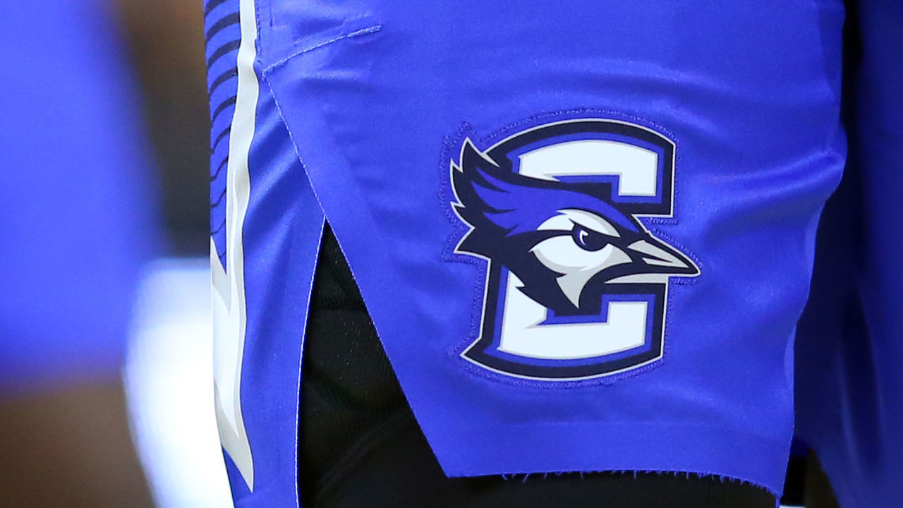 PROVIDENCE, RI - DECEMBER 31: A general view of the Creighton Bluejays logo on a pair of game shorts during a college basketball game against Providence Friars on December 31, 2018, at the Dunkin Donuts Center in Providence, RI.