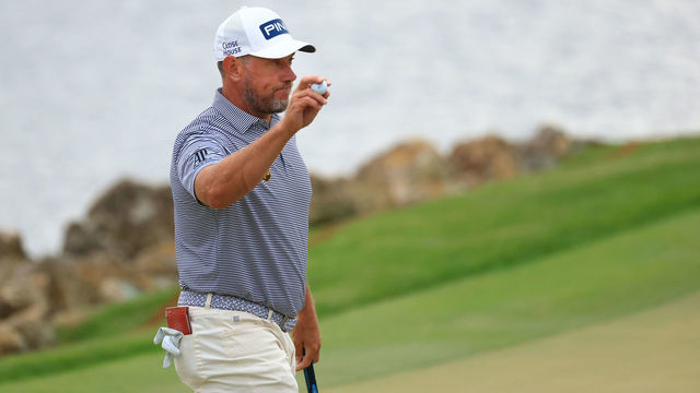 ORLANDO, FLORIDA - MARCH 06: Lee Westwood of England waves after making a putt for birdie on the 18th green during the third round of the Arnold Palmer Invitational Presented by MasterCard at the Bay Hill Club and Lodge on March 06, 2021 in Orlando, Florida.