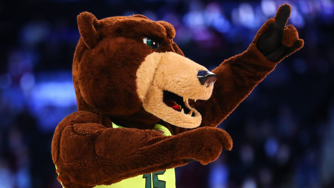 NEW YORK, NY - MARCH 24: Baylor Bears mascot during the first half of the 2017 NCAA Men's Basketball Tournament East Regional game between the Baylor Bears and the South Carolina Gamecocks at Madison Square Garden on March 24, 2017, in New York City, NY.
