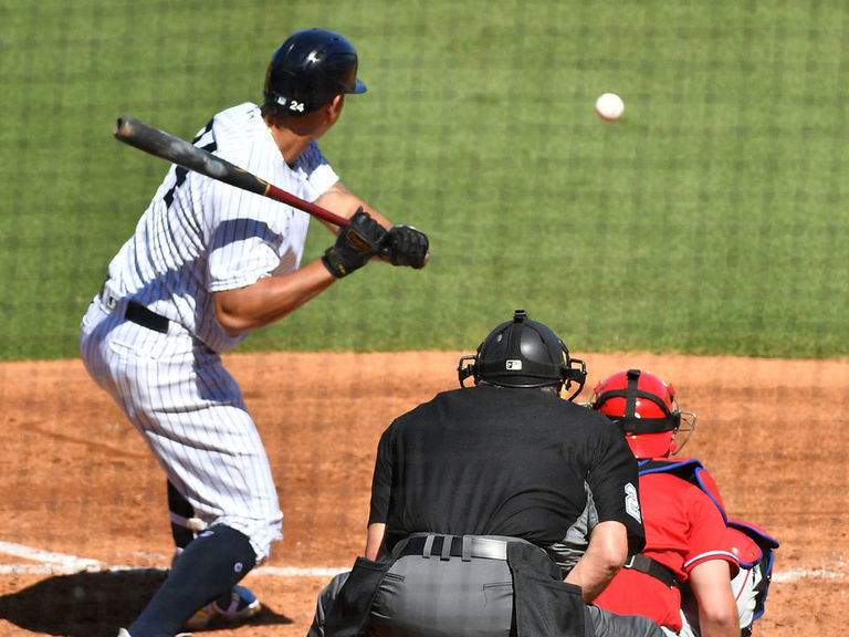 Gary Sanchez working on defensive work at NY Yankees spring training