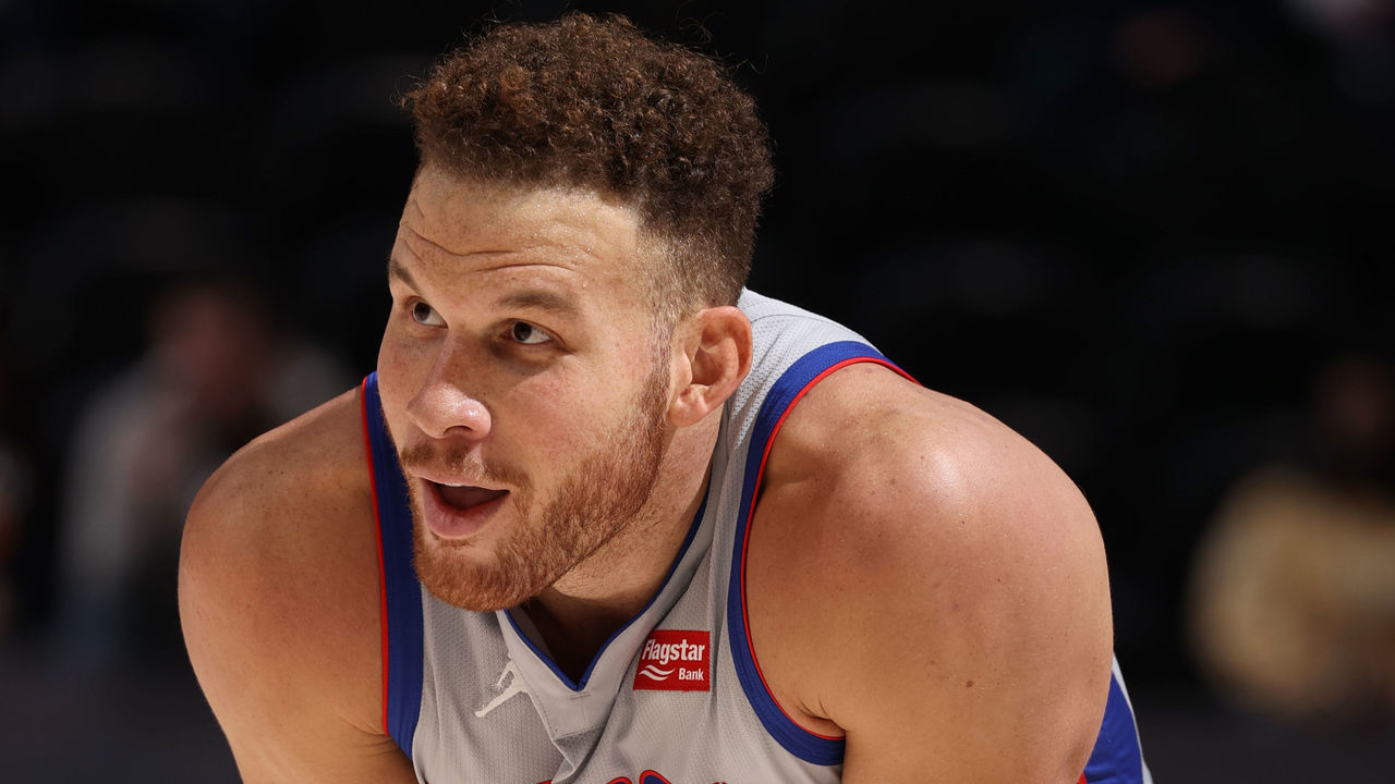 SALT LAKE CITY, UT - FEBRUARY 2: Blake Griffin #23 of the Detroit Pistons looks on during the game against the Utah Jazz on February 2, 2021 at vivint.SmartHome Arena in Salt Lake City, Utah. Mandatory Copyright Notice: Copyright 2021 NBAE