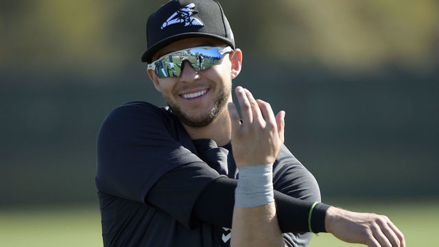 GLENDALE, ARIZONA - MARCH 03: Nick Madrigal #1 of the Chicago White Sox looks on during a workout on March 3, 2021 at Camelback Ranch in Glendale Arizona.