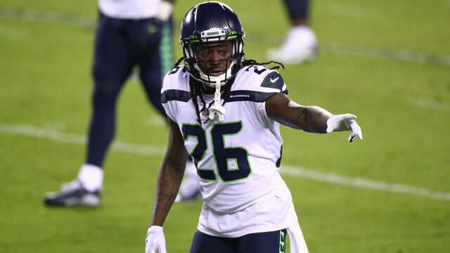 PHILADELPHIA, PA - NOVEMBER 30: Seattle Seahawks Cornerback Shaquill Griffin (26) checks to the sideline in the first half during the game between the Seattle Seahawks and Philadelphia Eagles on November 30, 2020 at Lincoln Financial Field in Philadelphia, PA.