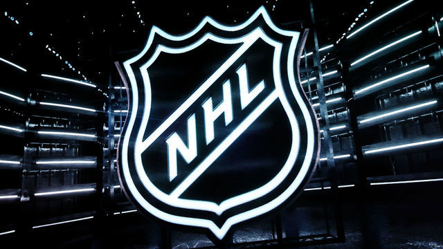 NEWARK, NJ - MARCH 02: A general view of the NHL Logo on the scoreboard during the National Hockey League game between the New Jersey Devils and the New York Islanders on March 2, 2021 at the Prudential Center in Newark, NJ..