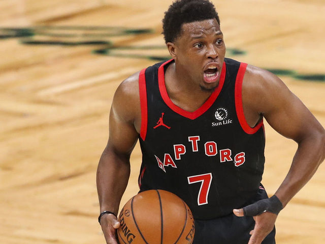 BOSTON, MA - MARCH 04: Kyle Lowry #7 of the Toronto Raptors shouts against the Boston Celtics at TD Garden on March 4, 2021 in Boston, Massachusetts. NOTE TO USER: User expressly acknowledges and agrees that, against downloading and or using this photograph, User is consenting to the terms and conditions of the Getty Images License Agreement. (Photo against Adam Glanzman/Getty Images)