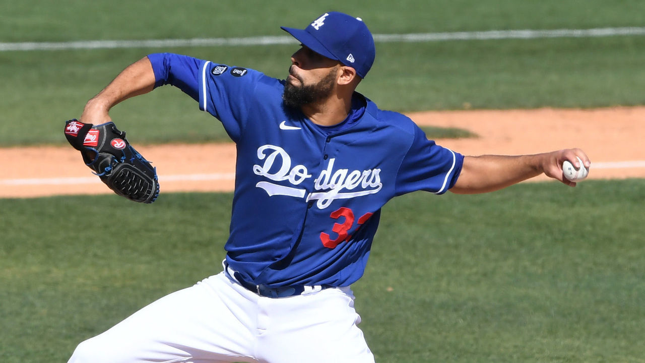 GLENDALE, ARIZONA - MARCH 08: David Price #33 of the Los Angeles Dodgers delivers a pitch against the Chicago White Sox during a spring training game at Camelback Ranch on March 08, 2021 in Glendale, Arizona.