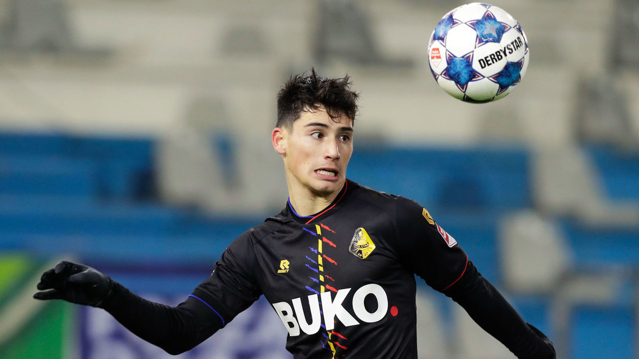 DOETINCHEM, NETHERLANDS - JANUARY 8: Sebastian Soto of Telstar during the Dutch Keuken Kampioen Divisie match between De Graafschap v Telstar at the De Vijverberg on January 8, 2021 in Doetinchem Netherlands