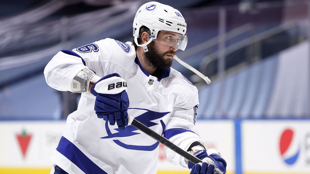 TORONTO, ONTARIO - AUGUST 29: Nikita Kucherov #86 of the Tampa Bay Lightning attends warm ups before playing against the Boston Bruins in Game Four of the Eastern Conference Second Round during the 2020 NHL Stanley Cup Playoffs at Scotiabank Arena on August 29, 2020 in Toronto, Ontario.