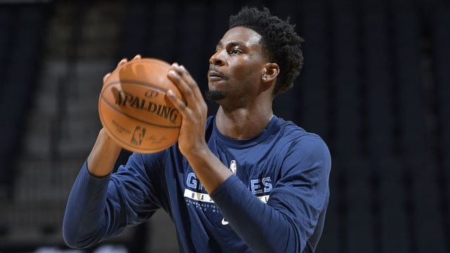 SAN ANTONIO, TX - FEBRUARY 1: Jaren Jackson Jr. #13 of the Memphis Grizzlies warms up before the game against the San Antonio Spurs on February 1, 2021 at the AT&T Center in San Antonio, Texas. Mandatory Copyright Notice: Copyright 2021 NBAE (Photos by Logan Riely/NBAE via Getty Images)