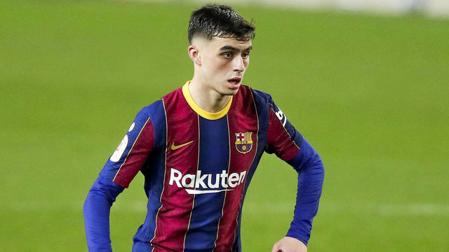 BARCELONA, SPAIN - MARCH 3: Pedri of FC Barcelona during the Spanish Copa del Rey match between FC Barcelona v Sevilla at the Camp Nou on March 3, 2021 in Barcelona Spain