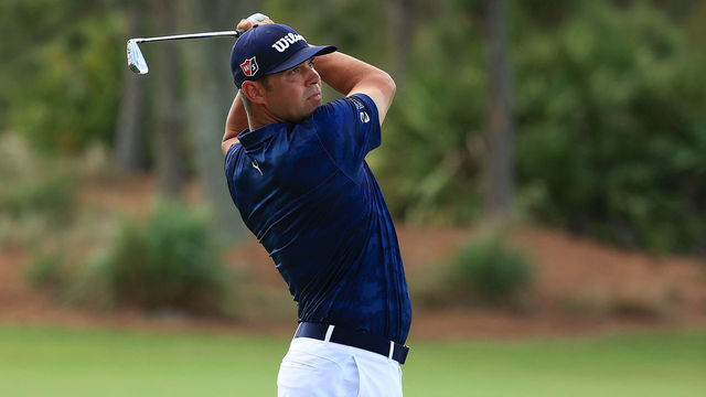BRADENTON, FLORIDA - FEBRUARY 27: Gary Woodland of the United States plays a shot on the seventh hole during the third round of the World Golf Championships-Workday Championship at The Concession on February 27, 2021 in Bradenton, Florida.