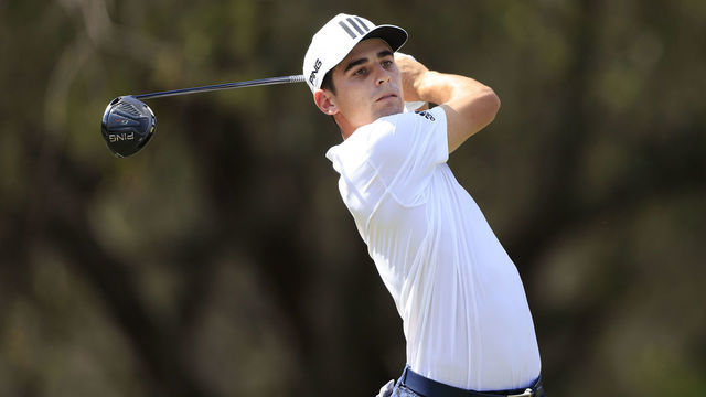 BRADENTON, FLORIDA - FEBRUARY 26: Joaquin Niemann of Chile plays his shot from the 15th tee during the second round of World Golf Championships-Workday Championship at The Concession on February 26, 2021 in Bradenton, Florida.
