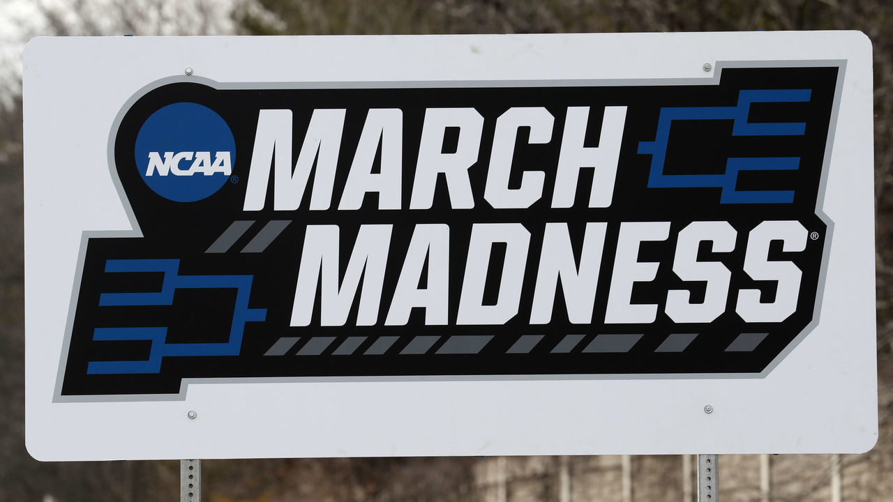 INDIANAPOLIS, IN - MARCH 9: A March Madness sign displayed on I-465 interstate before the 2021 NCAA Men's Final Four as seen on March 9, 2021 in Indianapolis, IN.