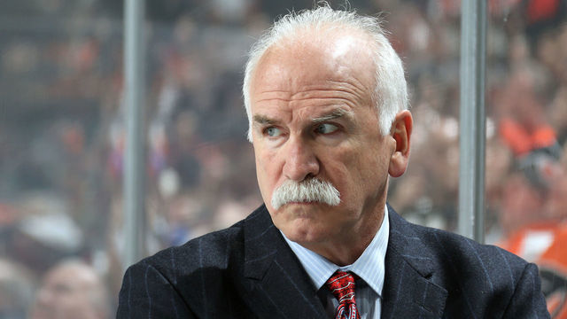 PHILADELPHIA, PA - FEBRUARY 10: Head Coach of the Florida Panthers Joel Quenneville watches a play on the ice against the Philadelphia Flyers on February 10, 2020 at the Wells Fargo Center in Philadelphia, Pennsylvania.