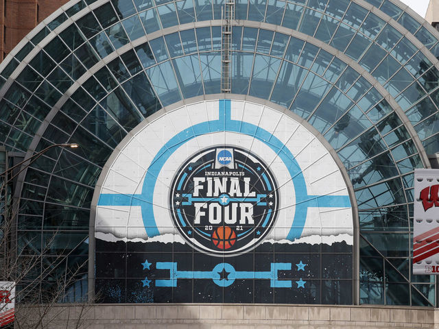 INDIANAPOLIS, IN - MARCH 9: Signage on display to commemorate March Madness and the 2021 NCAA Men's Final Four as seen on March 9, 2021 in Indianapolis, IN.