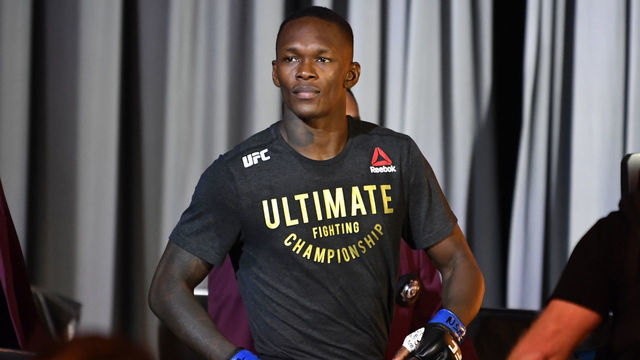 LAS VEGAS, NEVADA - MARCH 06: Israel Adesanya of Nigeria prepares to fight Jan Blachowicz of Poland in their UFC light heavyweight championship fight during the UFC 259 event at UFC APEX on March 06, 2021 in Las Vegas, Nevada.