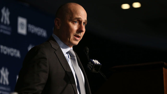 NEW YORK, NEW YORK - DECEMBER 18: New York Yankee general manager Brian Cashman speaks to the media during the New York Yankees press conference to introduce Gerrit Cole at Yankee Stadium on December 18, 2019 in New York City.