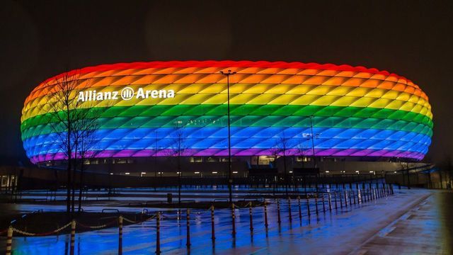 MUNICH, GERMANY - JANUARY 30: (BILD ZEITUNG OUT) . general view outside the stadium prior to the Bundesliga match between FC Bayern Muenchen and TSG Hoffenheim at Allianz Arena on January 30, 2021 in Munich, Germany. Sporting stadiums around Germany remain under strict restrictions due to the Coronavirus Pandemic as Government social distancing laws prohibit fans inside venues resulting in games being played behind closed doors.