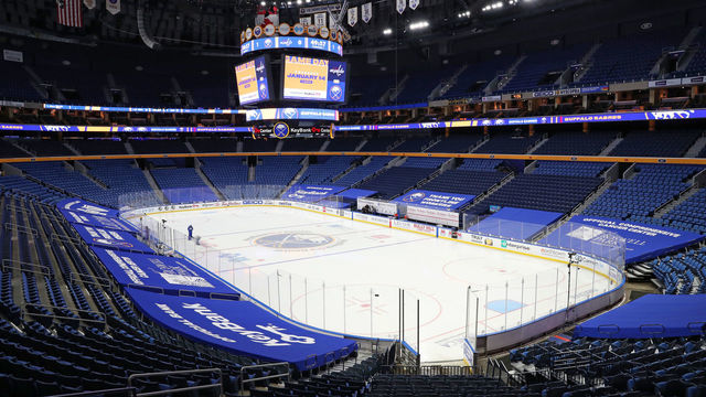 BUFFALO, NY - JANUARY 14: A general view of the arena before an NHL game between the Buffalo Sabres and the Washington Capitals on January 14, 2021 at KeyBank Center in Buffalo, New York.