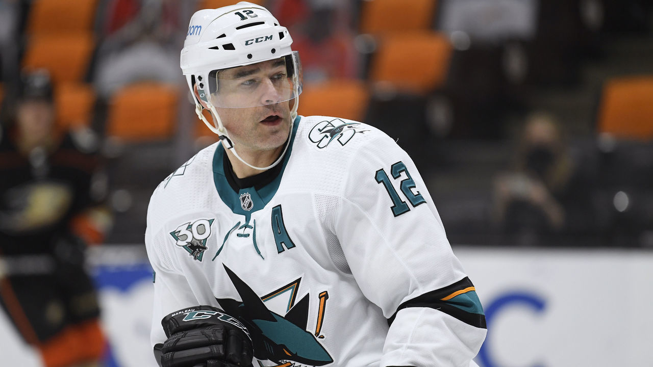 ANAHEIM, CALIFORNIA - MARCH 13: Patrick Marleau #12 of the San Jose Sharks skates during a 3-1 win over the Anaheim Ducks at Honda Center on March 13, 2021 in Anaheim, California.