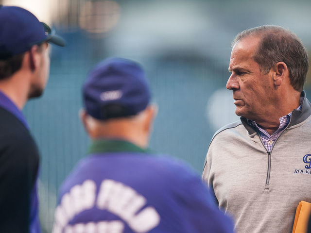 10 MAY 2016: Rockies CEO Dick Monfort before a regular season Major League Baseball game between the Arizona Diamondbacks and the Colorado Rockies at Coors Field in Denver, Colorado. *****For Editorial Use Only*****