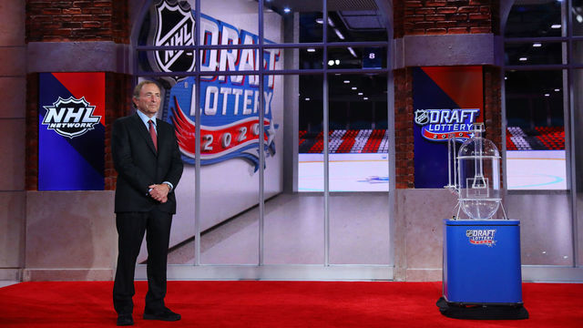 SECAUCUS, NEW JERSEY - AUGUST 10: Commissioner of the National Hockey League Gary Bettman is interviewed during Phase 2 of the 2020 NHL Draft Lottery on August 10, 2020 at the NHL Network's studio in Secaucus, New Jersey.
