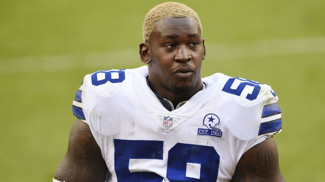 LANDOVER, MARYLAND - OCTOBER 25: Aldon Smith #58 of the Dallas Cowboys walks off the field after their 25-3 loss against the Washington Football Team at FedExField on October 25, 2020 in Landover, Maryland.