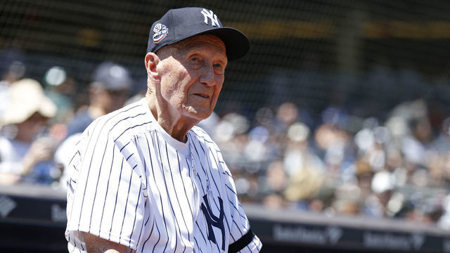 NEW YORK, NY - JUNE 17: Former player Dr. Bobby Brown of the New York Yankees is introduced during the New York Yankees 72nd Old Timers Day game before the Yankees play against the Tampa Bay Rays at Yankee Stadium on June 17, 2018 in the Bronx borough of New York City.