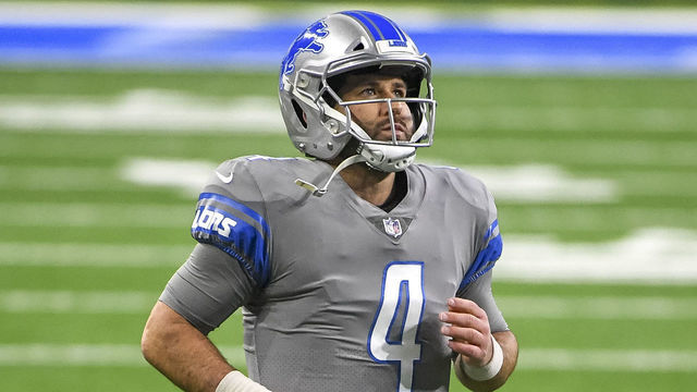 DETROIT, MICHIGAN - DECEMBER 26: Chase Daniel #4 of the Detroit Lions takes the field during the first quarter against the Tampa Bay Buccaneers at Ford Field on December 26, 2020 in Detroit, Michigan.