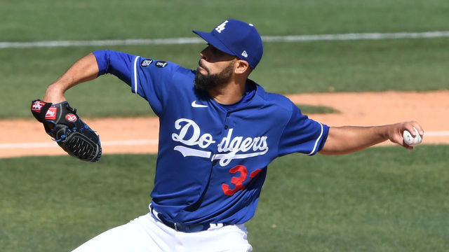 GLENDALE, ARIZONA - MARCH 08: David Price #33 of the Los Angeles Dodgers delivers a pitch against the Chicago White Sox during a spring training game at Camelback Ranch on March 08, 2021 in Glendale, Arizona.