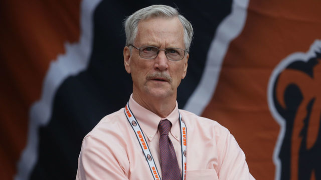 CHICAGO, IL - SEPTEMBER 30: Chariman George McCaskey of the Chicago Bears watches a game against the Tampa Bay Buccaneers from the tunnel at Soldier Field on September 30, 2018 in Chicago, Illinois. The Bears defeated the Buccaneers 48-10.