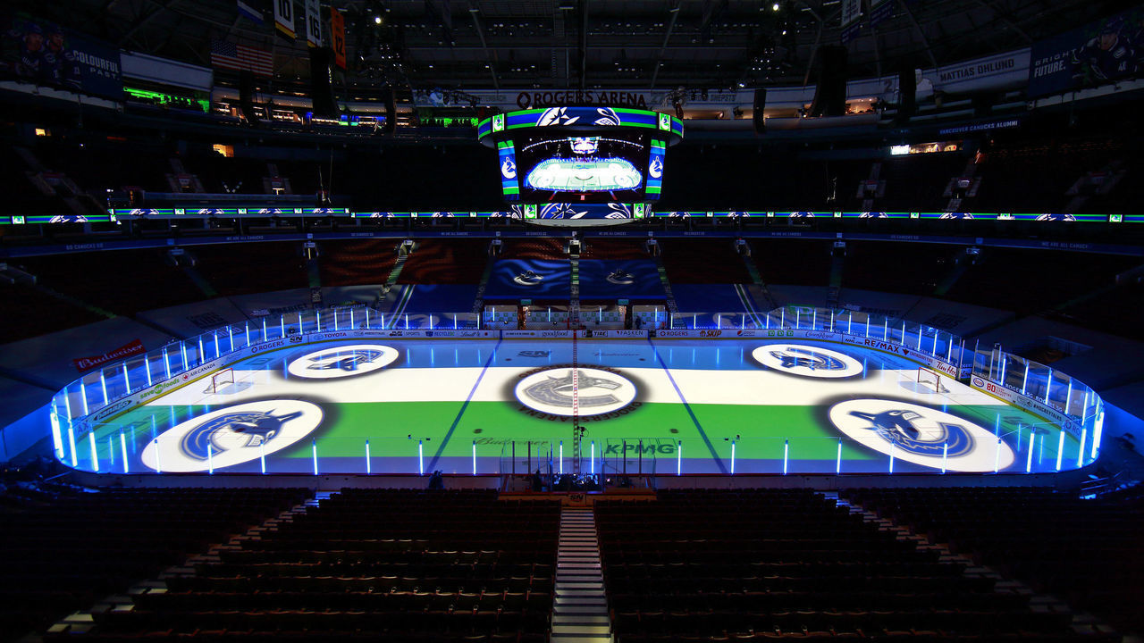 VANCOUVER, BC - JANUARY 27: A general view of Rogers Arena before the NHL game between the Ottawa Senators and the Vancouver Canucks on January 27, 2021 in Vancouver, British Columbia, Canada. "n