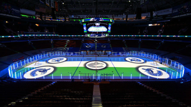 VANCOUVER, BC - JANUARY 27: A general view of Rogers Arena before the NHL game between the Ottawa Senators and the Vancouver Canucks on January 27, 2021 in Vancouver, British Columbia, Canada. "n